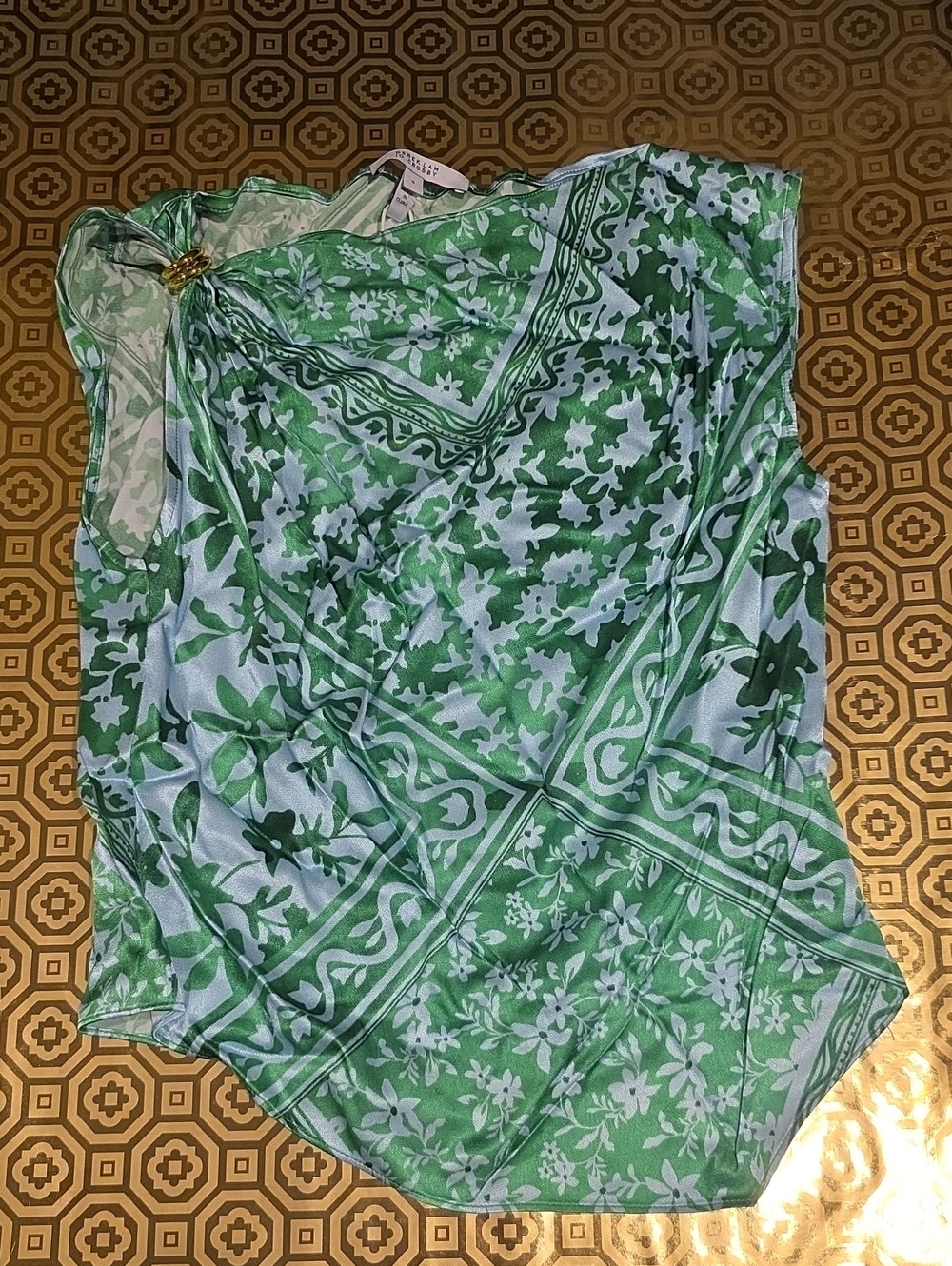 Derek Lam Kelly Green Floral Halter Top
